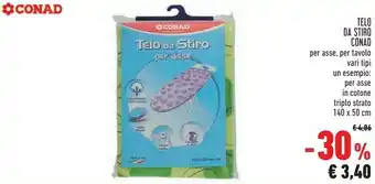 Conad Superstore Conad telo da stiro per asse in cotone triplo strato offerta