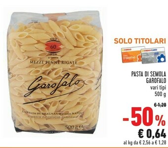 Conad Superstore Mezze penne rigate 500 g(ml) offerta