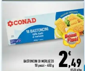Conad Conad - bastoncini di merluzzo impanati 450 g(ml) offerta