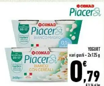 Conad Conad - yogurt magro bianco piacersi 250 g(ml) offerta