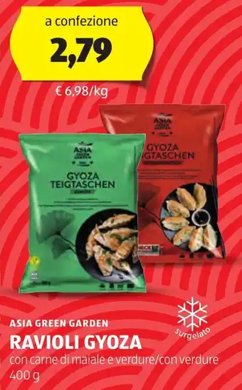 ALDI ASIA GREEN GARDEN RAVIOLI GYOZA con carne di maiale e verdure/con verdure 400 g offerta