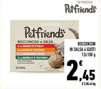 Conad Petfriends bocconcini in salsa offerta
