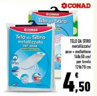 Conad telo da stiro metallizzato/asse + mollettone