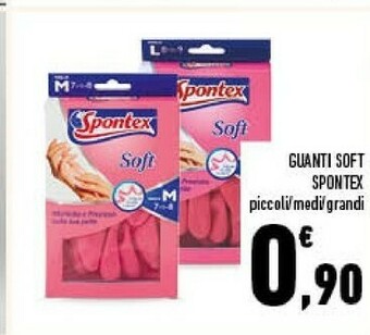 Conad Spontex guanti soft piccoli/medi/grandi offerta