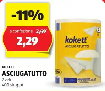 ALDI KOKETT ASCIUGATUTTO 2 veli 400 strappi offerta