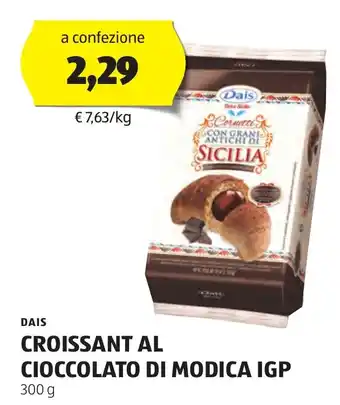 ALDI DAIS CROISSANT AL CIOCCOLATO DI MODICA IGP 300 g offerta