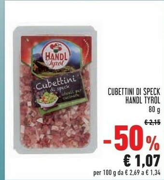 Conad Cubettini di speck piccoli e gustosissimi 80 g(ml) offerta