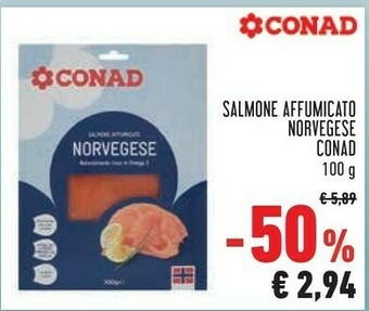 Conad Conad - salmone affumicato norvegese 100 g(ml) offerta