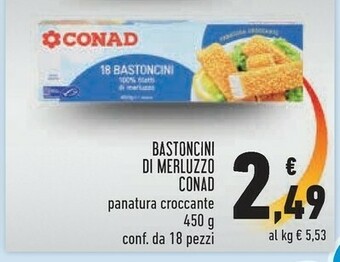 Conad Conad - bastoncini di merluzzo impanati 450 g(ml) offerta