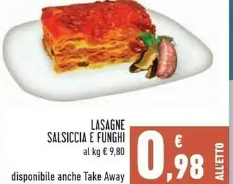 Conad Lasagne salsiccia e funghi offerta