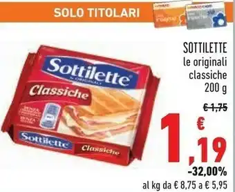 Conad Mondelez - sottilette le originali classiche 200 g(ml) offerta