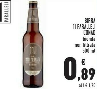 Conad 11 paralleli - bionda con malto 500 g(ml) offerta