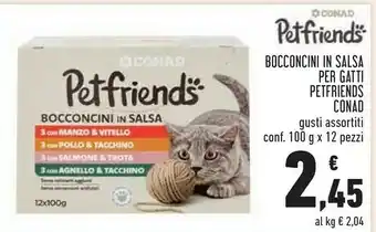 Conad Conad petfriends bocconcini in salsa per gatti offerta