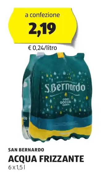 ALDI SAN BERNARDO ACQUA FRIZZANTE 6 x 1,5 l offerta