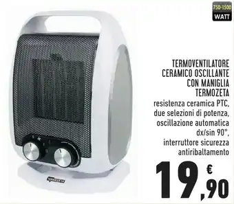 Conad Termoventilatore ceramico oscillante con maniglia offerta