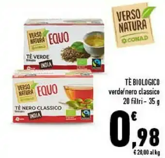 Conad - tè verde biologico india equo verso natura 35 g(ml)