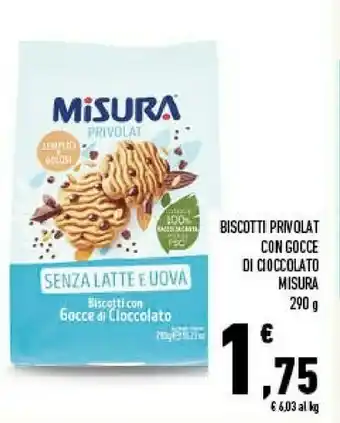 Conad City Biscotti con gocce di cioccolato privolat 290 g(ml) offerta
