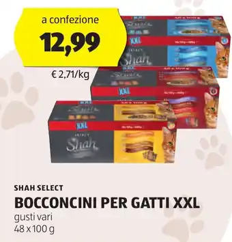 ALDI SHAH SELECT BOCCONCINI PER GATTI XXL gusti vari 48 x 100 g offerta