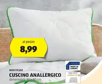 ALDI NOVITESSE CUSCINO ANALLERGICO offerta