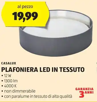 ALDI CASALUX PLAFONIERA LED IN TESSUTO offerta