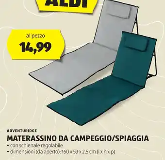 ALDI ADVENTURIDGE MATERASSINO DA CAMPEGGIO/SPIAGGIA offerta