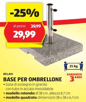 ALDI BELAVI BASE PER OMBRELLONE offerta