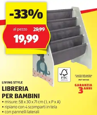 ALDI LIVING STYLE LIBRERIA PER BAMBINI offerta