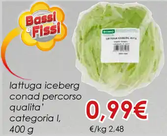 Conad Lattuga Iceberg conad percorso qualità 400g offerta