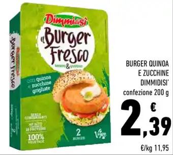 Conad Dimmidisì Burger Quinoa e Zucchine 200g offerta