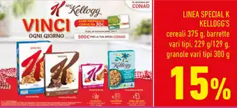 Conad 15% Linea Special K Kellogg's 375g, 229g/129g, 300g offerta