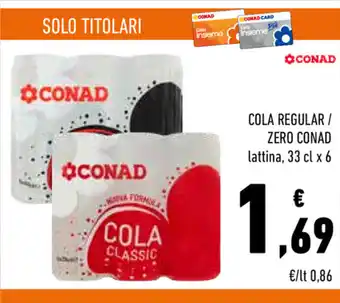 Conad Conad Cola Regular / Zero 33cl x 6 offerta