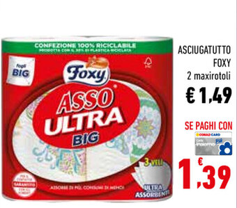 Conad Foxy Asciugatutto 2 maxi rotoli offerta