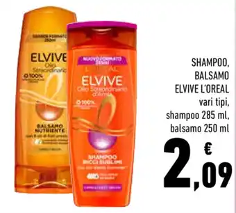 Conad L'Oréal Elvive Shampoo, Balsamo 285ml, 250ml offerta