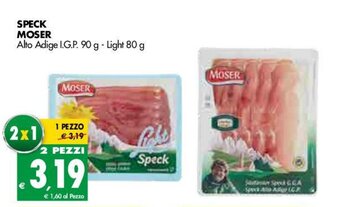 Tigros Moser Speck 90g, 80g offerta