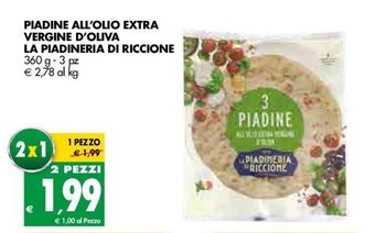 Piadine All'Olio Extra Vergine d'Oliva La Piadineria di Riccione 360g - 3pz
