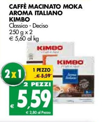 Kimbo Aroma Italiano Caffè Macinato Moka 250g x 2