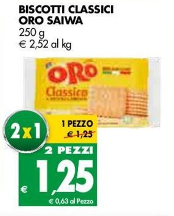 Tigros Oro Saiwa Biscotti Classici 250g offerta