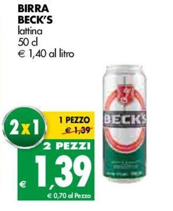 Tigros Beck's Birra 50cl offerta