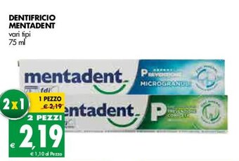 Tigros Mentadent Dentifricio 75ml offerta