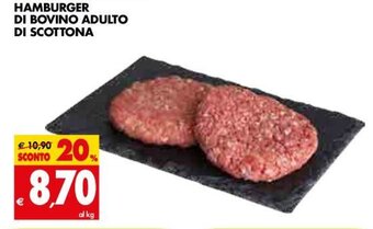Tigros Hamburger di Bovino Adulto di Scottona offerta