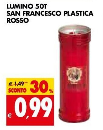Lumino 50T San Francesco Plastica Rosso