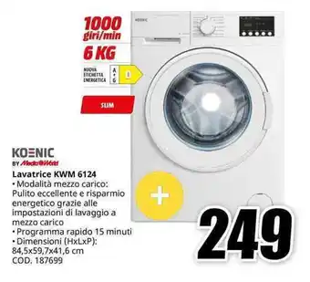 MediaWorld KOENIC Lavatrice KWM 6124 offerta