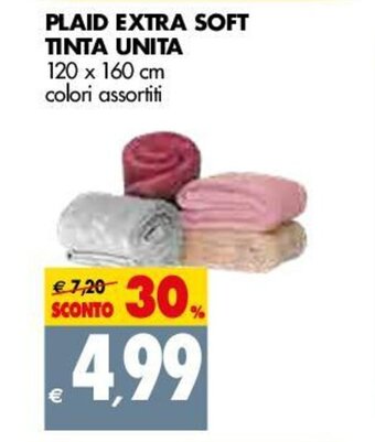 Tigros Plaid Extra Soft Tinta Unita 120x160cm offerta