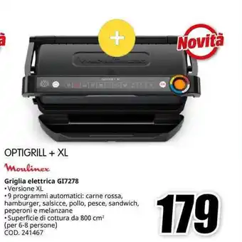 MediaWorld Moulinex Griglia elettrica GI7278 offerta