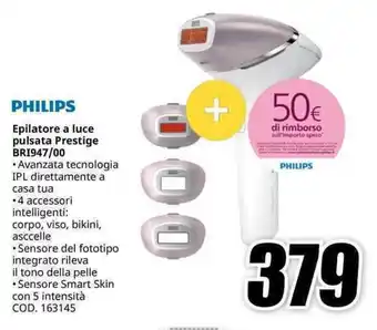 MediaWorld PHILIPS Epilatore a luce pulsata Prestige BRI947/00 offerta