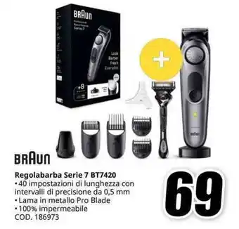 MediaWorld BRAUN Regolabarba Serie 7 BT7420 offerta