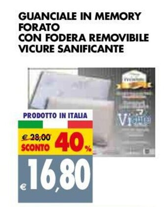 Tigros Guanciale in Memory Forato con Fodera Removibile Vicure Sanificante offerta