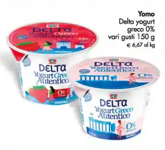 Deco Supermercati Yomo Delta yogurt greco 0% vari gusti 150 g offerta