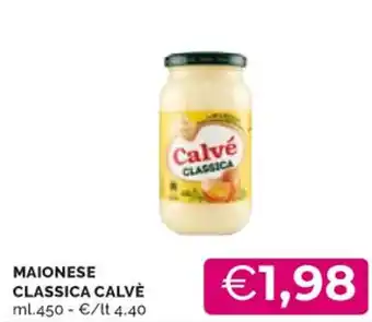 Mercatò MAIONESE CLASSICA CALVÈ ml 450 offerta