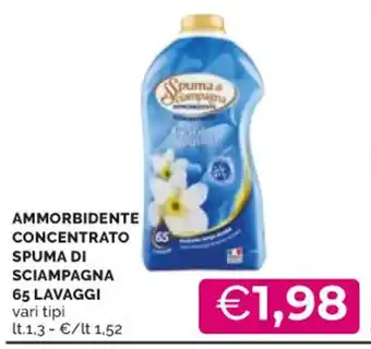 Mercatò AMMORBIDENTE CONCENTRATO SPUMA DI SCIAMPAGNA 65 LAVAGGI vari tipi lt 1,3 offerta